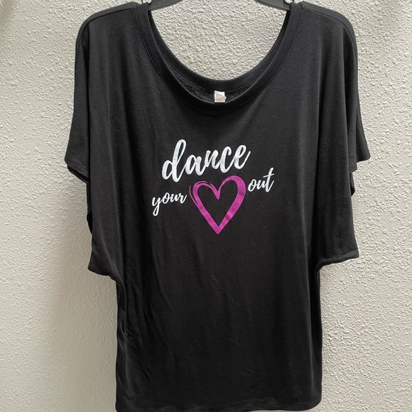 Bella Canvas Tops - Scoop Neck T - “dance your 💗 out” - Size XL